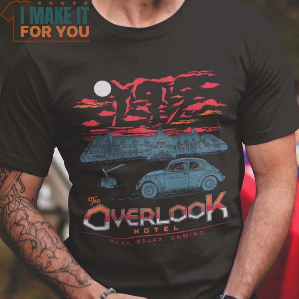 Play Relax Unwind The Overlook Hotel Horror T-Shirt, Vintage Halloween Graphic Tee for sale Play Relax Unwind The Overlook Hotel Horror T-Shirt, Vintage Halloween Graphic Tee for sale