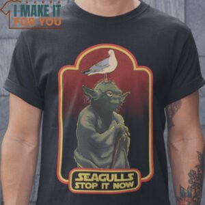 Seagulls Stop It Now Baby Yoda Star Wars T-Shirt, Vintage Halloween Graphic Tee for sale