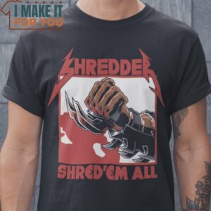 Shred ‘Em All Kill ‘Em All Shredder T-Shirt, Vintage Halloween Graphic Tee for sale