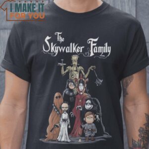 Skywalker Family Star Wars The Addams Family T-Shirt, Vintage Halloween Graphic Tee for sale