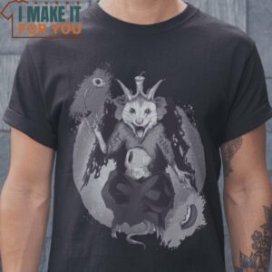 Trashphomet Raccoon T-Shirt, Vintage Halloween Graphic Tee for sale