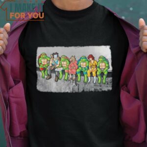 Turtles Atop Lunch Atop a Skyscraper Teenage Mutant Ninja Turtles T-Shirt ‌, Vintage Halloween Graphic Tee for sale