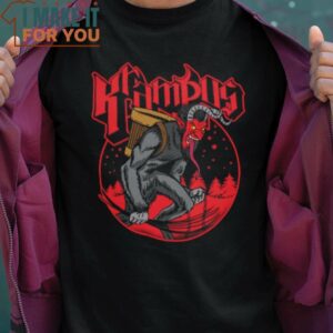 ‌Krampus Christmas Horror T-Shirt, Vintage Halloween Graphic Tee for sale