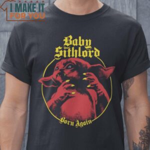 Baby Sithlord Black Sabbath’s Born Again Grogu T-Shirt, Vintage Halloween Graphic Tee Mens