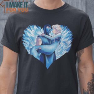 Frozen Love Elsa Sub-Zero Mortal Kombat T-Shirt, Vintage Halloween Graphic Tee Mens