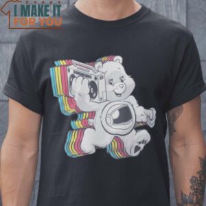 Funky Bear Care Bears T-Shirt, Vintage Halloween Graphic Tee Mens