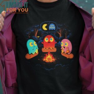 Ghost Story Pac-man T-Shirt, Vintage Halloween Graphic Tee Mens