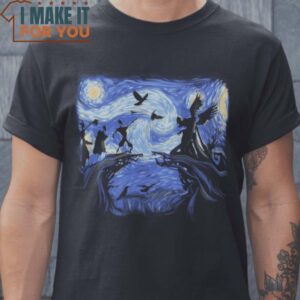 Hallow Starry Night The Starry Night Harry Potter T-Shirt, Vintage Halloween Graphic Tee Mens