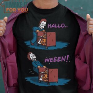 Hallo…ween The Simpsons T-Shirt, Vintage Halloween Graphic Tee Mens
