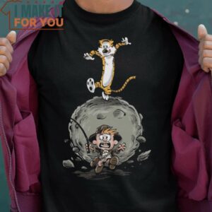 Indiana Hobbs Calvin and Hobbes Indiana Jones T-Shirt, Vintage Halloween Graphic Tee Mens