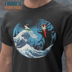 Jack On The Wave Samurai Jack T-Shirt, Vintage Halloween Graphic Tee Mens