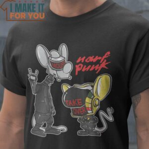 NARF-PUNK Daft Punk Pinky and the Brain T-Shirt, Vintage Halloween Graphic Tee Mens