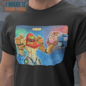 Neat Metroid Kirby T-Shirt, Vintage Halloween Graphic Tee Mens