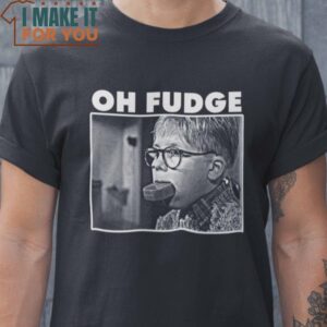 Oh Fudge Ralphie A Christmas Story T-Shirt, Vintage Halloween Graphic Tee Mens