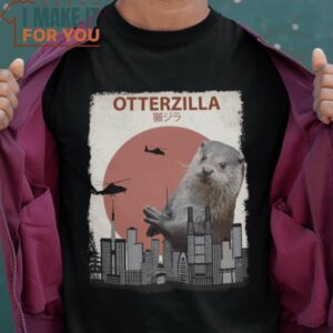 Otterzilla Godzilla Otter T-Shirt, Vintage Halloween Graphic Tee Mens