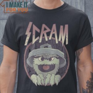 Scram Oscar the Grouch The Muppets T-Shirt, Vintage Halloween Graphic Tee Mens