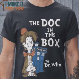 The Doc in The Box Cat in the Hat Doctor Who T-Shirt, Vintage Halloween Graphic Tee Mens