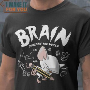 Brain Conquers The World Pinky and the Brain Scott Pilgrim vs The World T-Shirt, Vintage Halloween Graphic Shirt