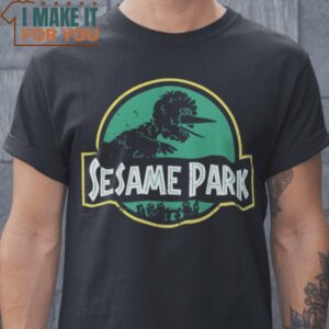 Sesame Park Jurassic Park The Sesame T-Shirt, Vintage Halloween Graphic Shirt