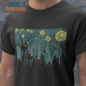 Starry Ghost Starry Night Ghostface Scream Horror T-Shirt, Vintage Halloween Graphic Shirt