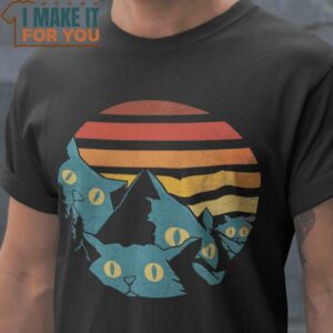 Meowntains Cat Lover T-Shirt, Retro Halloween Shirt for Sale
