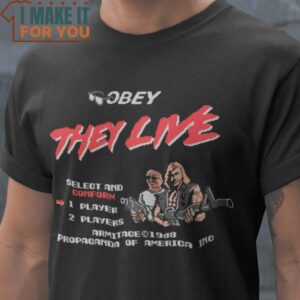 Obey They Live Horror T-Shirt, Retro Halloween Shirt for Sale