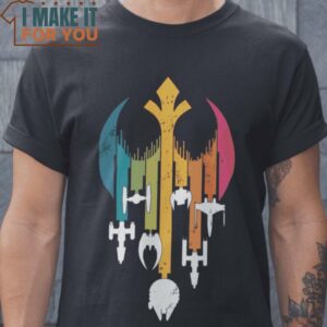 Rainbow Rebel Star Wars T-Shirt, Retro Halloween Shirt for Sale