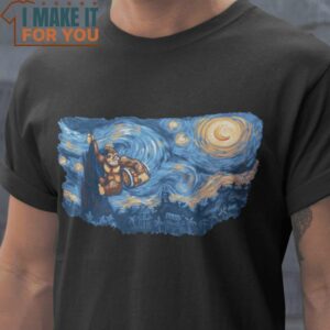 Starry Kong The Starry Night Donkey Kong T-Shirt, Retro Halloween Shirt for Sale