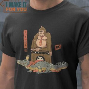 The Crocodile and the Gorilla Bowser Donkey Kong T-Shirt, Retro Halloween Shirt for Sale