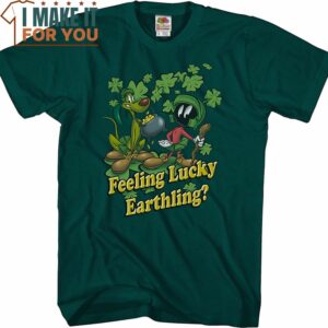 Feeling Lucky Earthling Looney Tunes T-Shirt, Vintage Looney Tunes tee for Adults