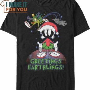 Greetings Earthlings Marvin The Martian Looney Tunes T-Shirt, Vintage Looney Tunes tee for Adults