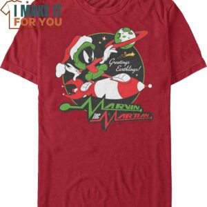 Marvin The Marian Greetings Earthlings Looney Tunes T-Shirt, Vintage Looney Tunes tee for Adults