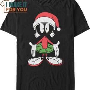 Marvin The Martian Santa Claus Hat Looney Tunes T-Shirt, Vintage Looney Tunes tee for Adults