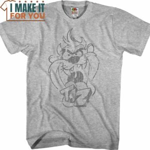 Taz Sketch Looney Tunes T-Shirt, Vintage Looney Tunes tee for Adults