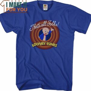 That’s All Folks Porky Pig Looney Tunes T-Shirt, Vintage Looney Tunes tee for Adults