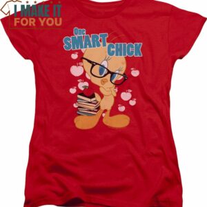 Womens One Smart Chick Looney Tunes Shirt, Vintage Looney Tunes tee for Adults