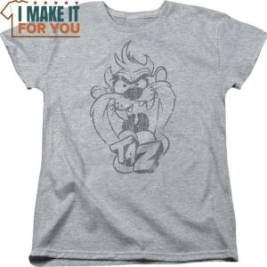 Womens Taz Sketch Looney Tunes Shirt, Vintage Looney Tunes tee for Adults