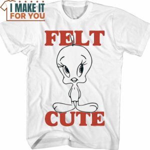 Tweety Felt Cute Looney Tunes T-Shirt, Vintage Looney Tunes tee for Adults