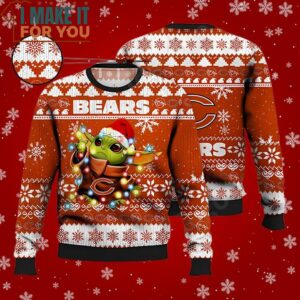 Chicago Bears Baby Yoda Star Wars NFL Ugly Christmas Sweater Perfect Christmas Gift for a Chicago Bears Fan 2