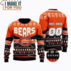 Chicago Bears Custom Name NFL Football Field Ugly Christmas Sweater, Perfect Christmas Gift for a Chicago Bears Fan