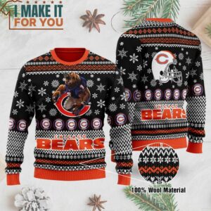 Chicago Bears Football Jersey 3d Ugly Christmas Sweater, Christmas Gifts for Chicago Bears Fans