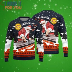 Chicago Bears Funny DJ Santa Ugly Christmas Sweater Perfect Christmas Gift for a Chicago Bears Fan 4