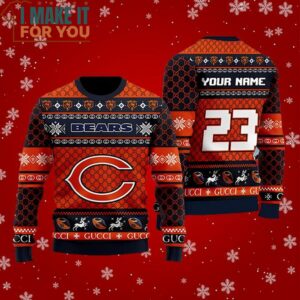 Chicago Bears Gucci Ugly Christmas Sweater Perfect Christmas Gift for a Chicago Bears Fan 2