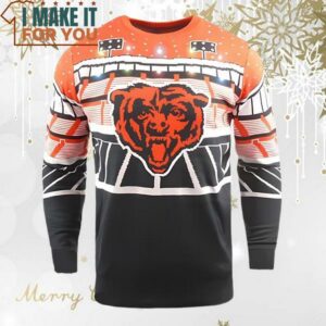 Chicago Bears Logo Brown Bear NFL Ugly Christmas Sweater Perfect Christmas Gift for a Chicago Bears Fan 3