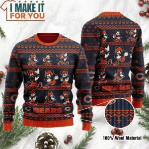 Chicago Bears Mickey Mouse Team Holiday Party Ugly Christmas Sweater, Christmas Gifts for Chicago Bears Fans