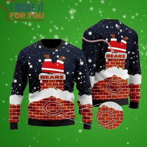 Chicago Bears Santa Claus Custom Name Ugly Christmas Sweater Perfect Christmas Gift for a Chicago Bears Fan 4