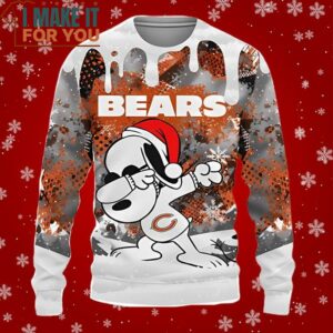 Chicago Bears Snoopy Dabbing The Peanuts Christmas Gift Ugly Sweater Perfect Christmas Gift for a Chicago Bears Fan 2