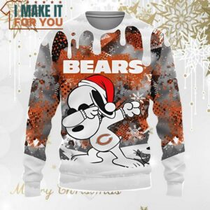 Chicago Bears Snoopy Dabbing The Peanuts Christmas Gift Ugly Sweater Perfect Christmas Gift for a Chicago Bears Fan 3