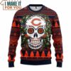Chicago Bears Sugar Skull Flower NFL Ugly Christmas Ugly Sweater, Best Christmas Gift for Chicago Bears Fans