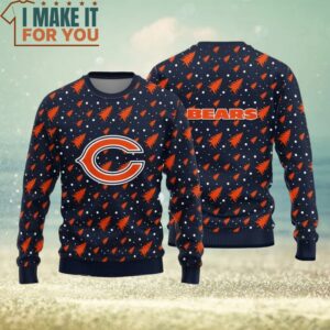 Chicago Bears Teams Pine Tree Patterns Pattern Ugly Sweater For Christmas Christmas Gifts for Chicago Bears Fans 2